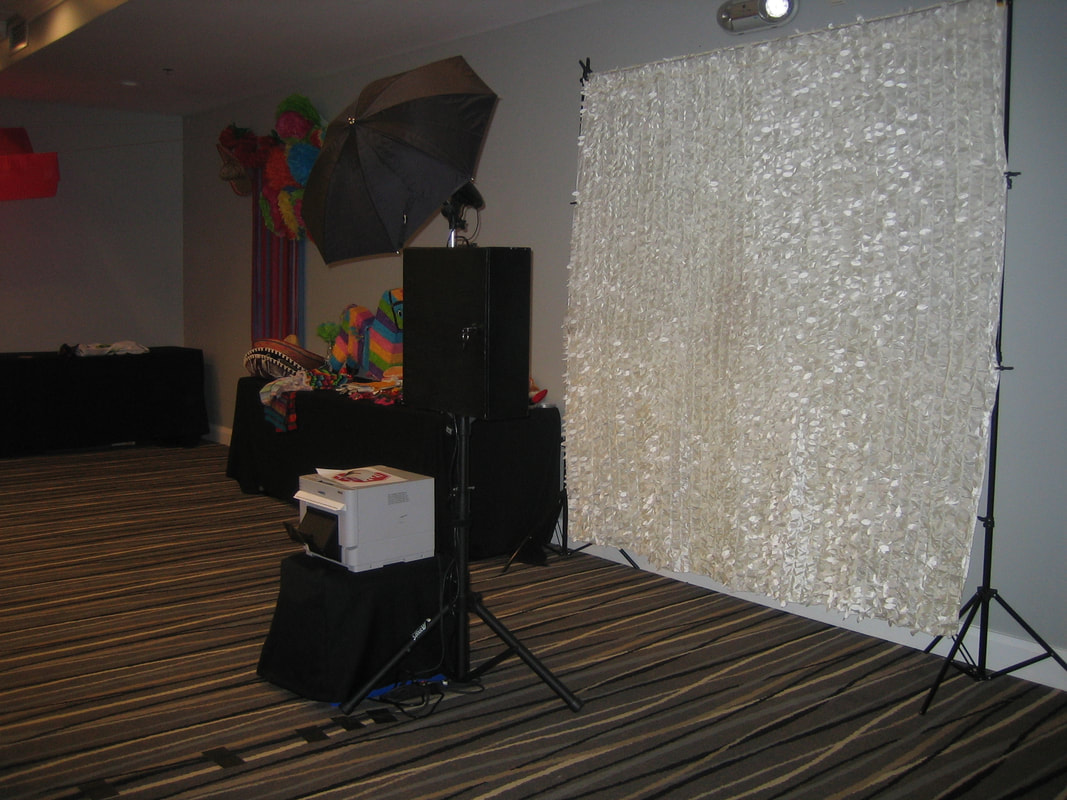 Typical Photo Booth Set up provided by Smiley Booth